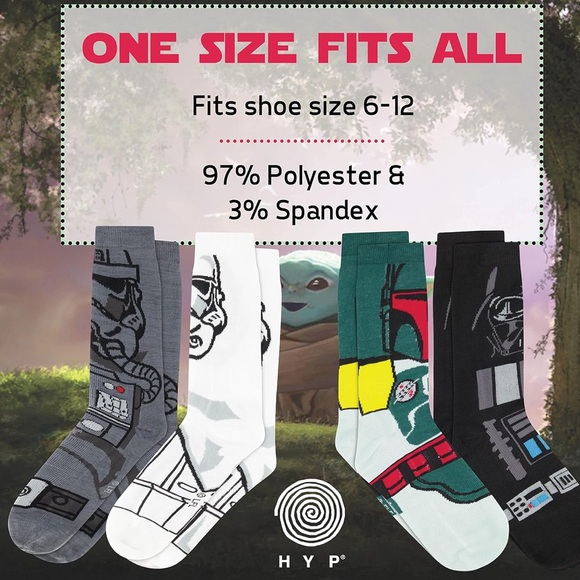 NWT Star Wars 5 Pair Crew Socks Gift Set - Picture 8 of 8